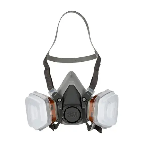 3M 6002 C1 Semimáscara respiradora reutilizable para pintura con doble filtro, Protección respiratoria, Peso facial 82 gr, Gris